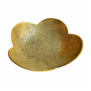 Meilleures ventes Bol de service rond en laiton martelé doré de luxe pour table décorative en métal - Product Image 2