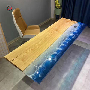 Mesa de Comedor Rectangular de Resina Epoxi Hecha a Mano de Lujo, Diseño Moderno Impermeable para el Hogar, Oficina, Hotel, Sala de Estar - Product Image 3