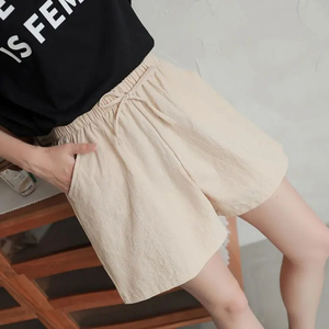 Women Premium Fabric 100% Cotton Casual Shorts High Waist Loose Fit Hot Summer Soft Breathable Wholesale - Product Image 2