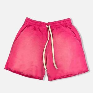 Pantalones cortos de algodón deportivos de verano personalizados OEM para hombres lavado ácido estético informal ropa de gimnasio sólido ajuste Regular para correr en la playa Jogging - Product Image 5