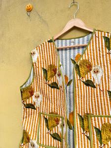 Chaleco reversible de algodón hecho a mano en India, chaleco unisex, chaqueta sin mangas estilo boho para mujer, chaleco ligero para usar en capas, regalo para ella - Product Image 3