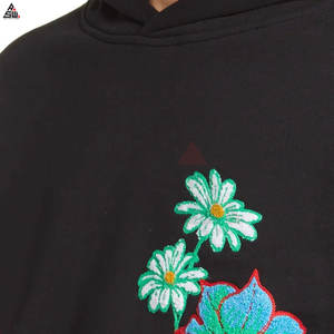 Pull à capuche surdimensionné en molleton de coton avec logo personnalisé brodé pour hommes, manches longues, respirant, prêt pour l'hiver - Product Image 3