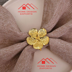 ห่วงใส่ผ้าเช็ดปากทำจากโลหะอลูมิเนียมหรูหราสีทองมันวาวอุปกรณ์ตกแต่งโรงแรม - Product Image 4