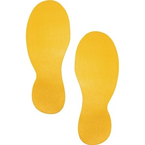 Marcadores Autoadhesivos para Estacionamiento en Amarillo Señal, Pegatinas Decorativas Duraderas en Forma de Huella, Paquete de 5 Pares - Product Image 1