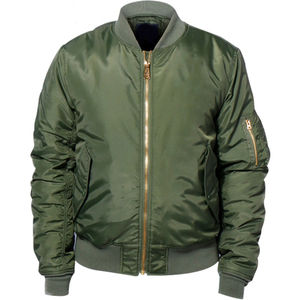 Chaqueta Bomber Personalizada para Hombre, 100% Poliéster, Impermeable, Cortavientos, con Capucha, Cuello Alto, Logotipo Frontal, Cremallera de Satén de Alta Calidad - Product Image 1