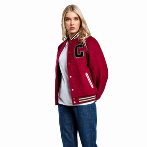 Haute qualité Chenille Logos vestes universitaires pour femmes personnalisé laine corps cuir manches respirant broderie SAMMY WEARS - Product Image 6