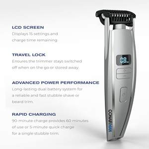 Tondeuse à barbe sans fil/avec fil pour homme, 15 réglages, utilisation humide/sèche, tête de contour flexible pour moustache, étanche IPX7, lames gravées - Product Image 2