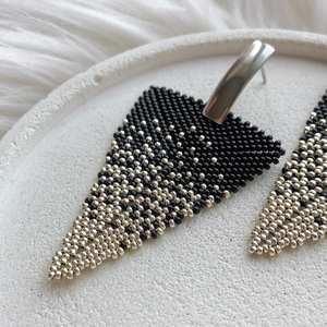 Modern Glass <b>Beads</b> & Resin Earrings with Turquoise Design and Cascading <b>Fringe</b> Unique Jewelry Gift by MS Handicraft - Product Image 6