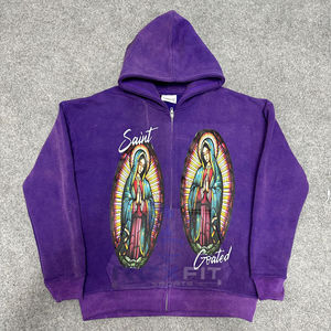 Conception personnalisée préfet coupe sweat à capuche zippé le plus demandé imprimé numérique 100% coton solide fabriqué en usine pas cher prix hommes - Product Image 1