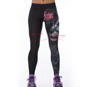 100% coton Sublimation imprimé sans couture Gym Yoga pantalon séchage rapide femme Leggings Logo taille respirant caractéristique grande taille tricoté - Product Image 2