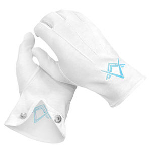 ถุงมือเครื่องราชกกุธภัณฑ์ผ้าฝ้าย100% สีขาวปักลายได้ตามต้องการ - Product Image 4