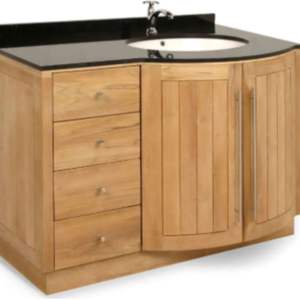 Coiffeuse de salle de bain de style luxueux avec bois de teck massif et lavabo - Product Image 1