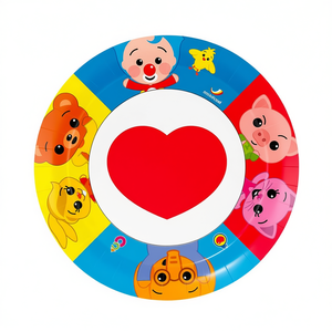 Assiettes jetables en papier Plim Plim 23 cm, 8 pièces, design cœur, vaisselle pour enfants - Product Image 2