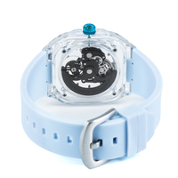 Montre-bracelet mécanique pour hommes avec design de baril et logo personnalisé montres automatiques de marque de luxe avec squelette
