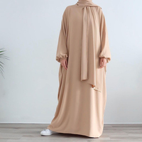 Abaya de qualité supérieure, fabrication OEM personnalisée, vente chaude, design d'abaya, usage quotidien, Nida uni, jilbab abaya pour femmes avec hijab intégré