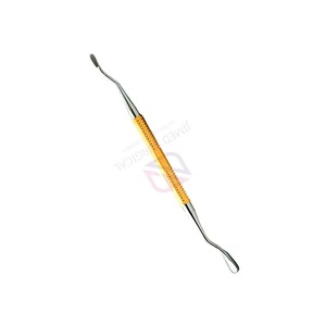 Lima dental manual de acero inoxidable alemán, de doble punta, con hoja afilada, reutilizable, mango dorado, para profesionales de cuidado bucal. - Product Image 1