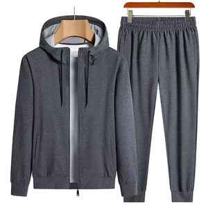 ชุดวอร์มฝ้ายแท้ 100% สำหรับฤดูหนาว เสื้อซิป กางเกงลำลอง ชุดฮู้ดดี้สำหรับผู้ชาย แห้งเร็ว ระบายอากาศได้ดี - Product Image 6