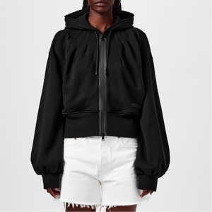 Sudadera corta con capucha con cremallera para mujer personalizada de calidad superior Ajuste perfecto para ocasiones de invierno Suministro ODM Método de tejido no tejido - Product Image 1