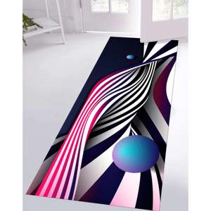 Tapis imprimé aux lignes abstraites, décoration moderne pour la maison, tapis antidérapant, tapis en chenille - Product Image 4