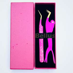 Vente en gros de pinces d'extension de cils personnalisées en or rose Pince à cils en acier inoxydable Outils Offre Spéciale de type régulier - Product Image 4