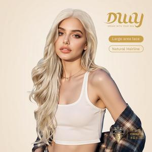 Mae-DWY 28-Inch Wavy Glueless <b>Lace</b> <b>Front</b> <b>Wig</b> for Women Transparent <b>Lace</b> Color - Product Image 5