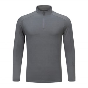 Al Aire Libre Stand Collar 1/4 Zip camiseta Running Sports hombres camisetas de manga larga al por mayor - Product Image 1