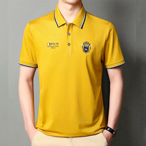 Camiseta Polo de Manga Corta para Hombre, de Alta Calidad, Moderna, con Bordado de Hilo Dorado, Transpirable, Informal, para Golf - Product Image 1