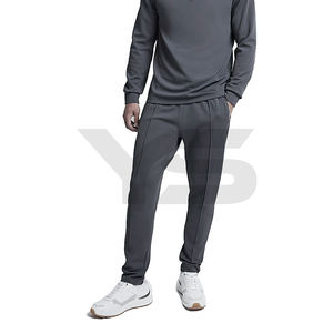 Venta al por mayor precio de fábrica logotipo personalizado 80% CVC mezcla de algodón cintura elástica cordón casual esencial pantalones de chándal para los hombres - Product Image 4