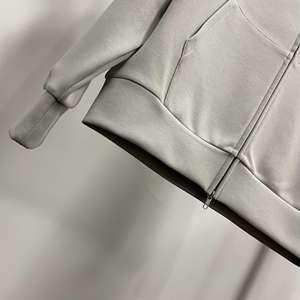 Logo personnalisé pour hommes Sweat à capuche zippé à double fermeture éclair surdimensionné et lourd Pulls à capuche - Product Image 3