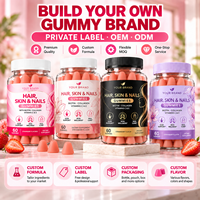 Gummies à la biotine pour cheveux, peau et ongles, marque privée, 80 unités, saveur fraise, fabricant OEM ODM