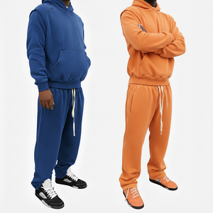 Conjunto de Sudadera con Capucha y Pantalones Deportivos de Forro Polar con Cremallera, Talla Grande, Unisex, de KINGSEN, Lavado Ácido, 100% Algodón, Bordado de Parche Personalizado - Product Image 6