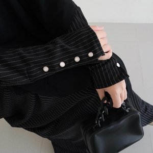 Robe maxi à boutons ByMeldev Kala Stripes Abaya pour femmes musulmanes Umroh Busui Nonbusui Jumbo - Product Image 4