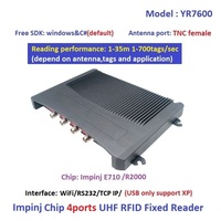 Lector RFID UHF Industrial Fijo de 4 Puertos |   Impinj R2000 |   EPC Gen2 ISO18000-6C |   Plástico |   Seguimiento de Inventario de Almacén
