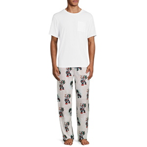 100% coton hommes grande taille pantalons de nuit dessin animé imprimé respirant doux polaire tissu vêtements de nuit confortables pour dormir - Product Image 5