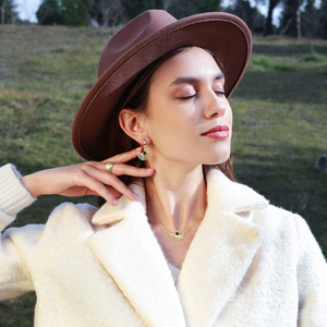 Collar con colgante en forma de abanico de piedra Esmeralda, venta al por mayor turca, joyería de plata de ley 925 - Product Image 4