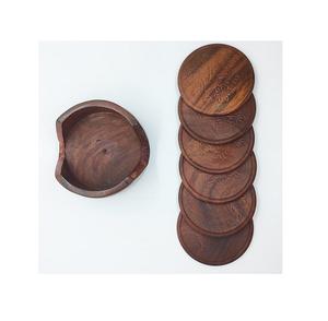 Ensemble de 6 sous-verres en bois fait main en bois naturel pur de forme ronde avec une forme et une taille personnalisées de qualité supérieure - Product Image 5