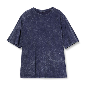 Wholesales Latest Style Men's Acid Wash Solid 100% Cotton Regular Fit Short Sleeve Eco-Friendly Breathable Casual T-Shirt - Product Image 6