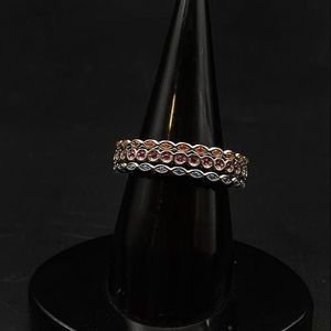 ใหม่อินเทรนด์สีขาวชุบทอง CZ หลายหิน zircon ประดับพลอย Studded หิน925แหวนหมั้นเงินสเตอร์ลิง - Product Image 1