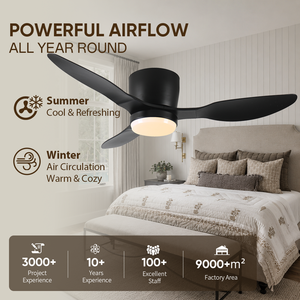 Ventilateur de plafond intelligent de 42 pouces avec lumière, encastré, LED, avec télécommande, contrôle WIFI et application Alexa, en stock aux États-Unis - Product Image 3