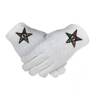 Gants maçonniques personnalisés taille libre gants maçonniques en coton blanc fait logo maçonnique en métal pour gants - Product Image 6
