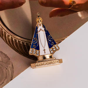 Ornamento Religioso Mecrt Decorazione da Scrivania Placcato Oro Nossa Senhora Aparecida Modello della Madonna Aparecida Prodotto Fuso a Mano - Product Image 2