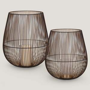 Sterling Gold Black Iron Large Metal <b>Hurricane</b> Candle Holders Table Decorations for Home & Christmas Boxed Packaging Available - Product Image 5