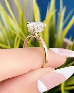 14K Solid Gold Oval Cut Engagement and Wedding <b>Ring</b> 2.20CTW Lab Grown Diamond for Anniversary Parties Gifts Fine Jewelry - Product Image 5
