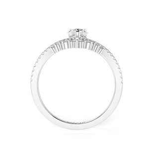 Anillo de Compromiso de Oro Rosa de 14K con Diamante Cultivado en Laboratorio con Corte de Pera, Estilo Elegante para Mujer, RITZIN - Product Image 3
