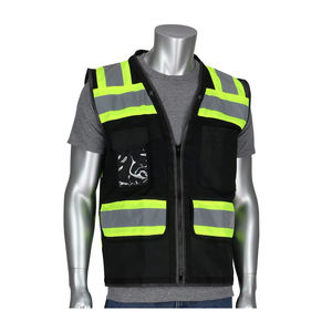 เสื้อกั๊กนิรภัย Hi VIS เสื้อกั๊กจราจรแบบมีซิปมีซิปสะท้อนแสงมองเห็นได้ชัดเจนเสื้อกั๊กนิรภัยมี2025กระเป๋าโลโก้ตามสั่ง - Product Image 1