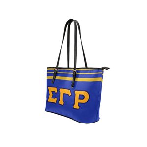Sac fourre-tout de shopping léger et tendance en PU avec fermeture éclair pour femmes Sigma Gamma Rho - Product Image 2