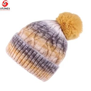 Nouveaux bonnets en tricot en peluche d'hiver tendance, logo personnalisé, vente chaude, chaud, voyage, plage, hommes, 100% acrylique - Product Image 5
