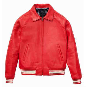 Chaqueta de Cuero Genuino para Hombre Estilo 2026, Etiqueta Personalizada Impresa, Abrigo de Invierno Impermeable y Cortavientos con Cuello Camisero - Product Image 1