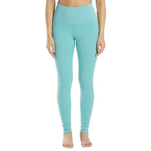 Leggings de yoga pour femmes, taille mi-haute, avec poche, matière éco-responsable en élasthanne/nylon, production en gros - Product Image 2
