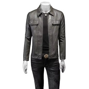 Autumn Winter Men Leather Jacket <b>Fleece</b> Warm Retro Business Vintage <b>Brown</b> Leather Jacket Men's Winter Faux Fur Collar - Product Image 5